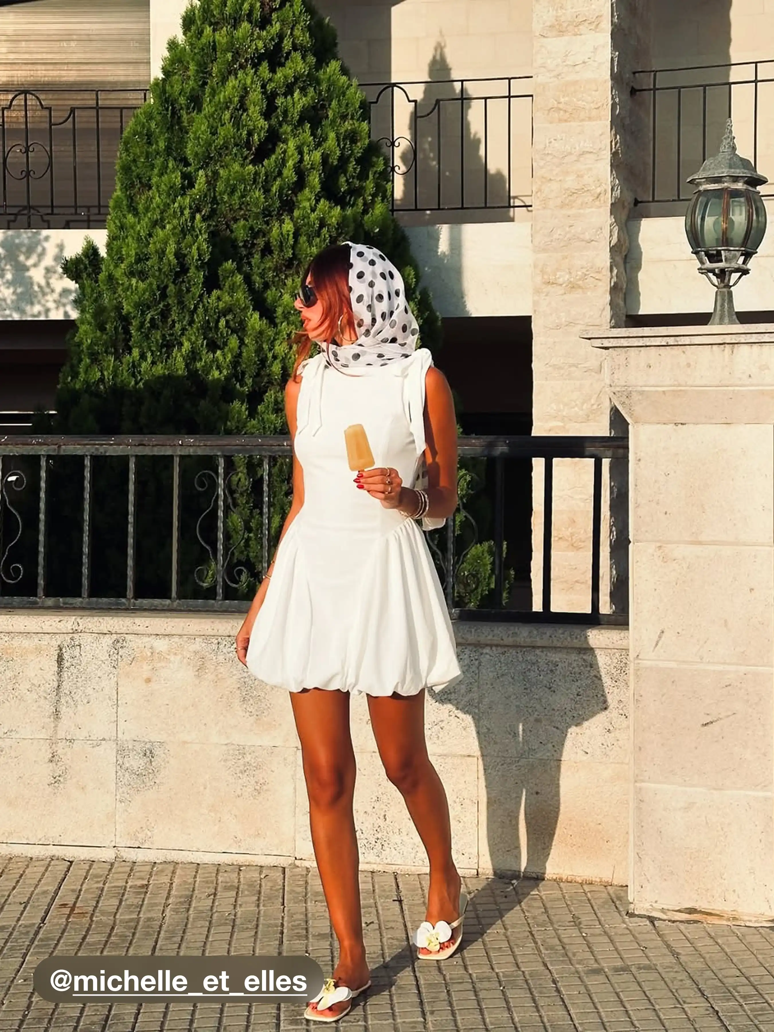 POLKA DOT CHIFFON SCARF