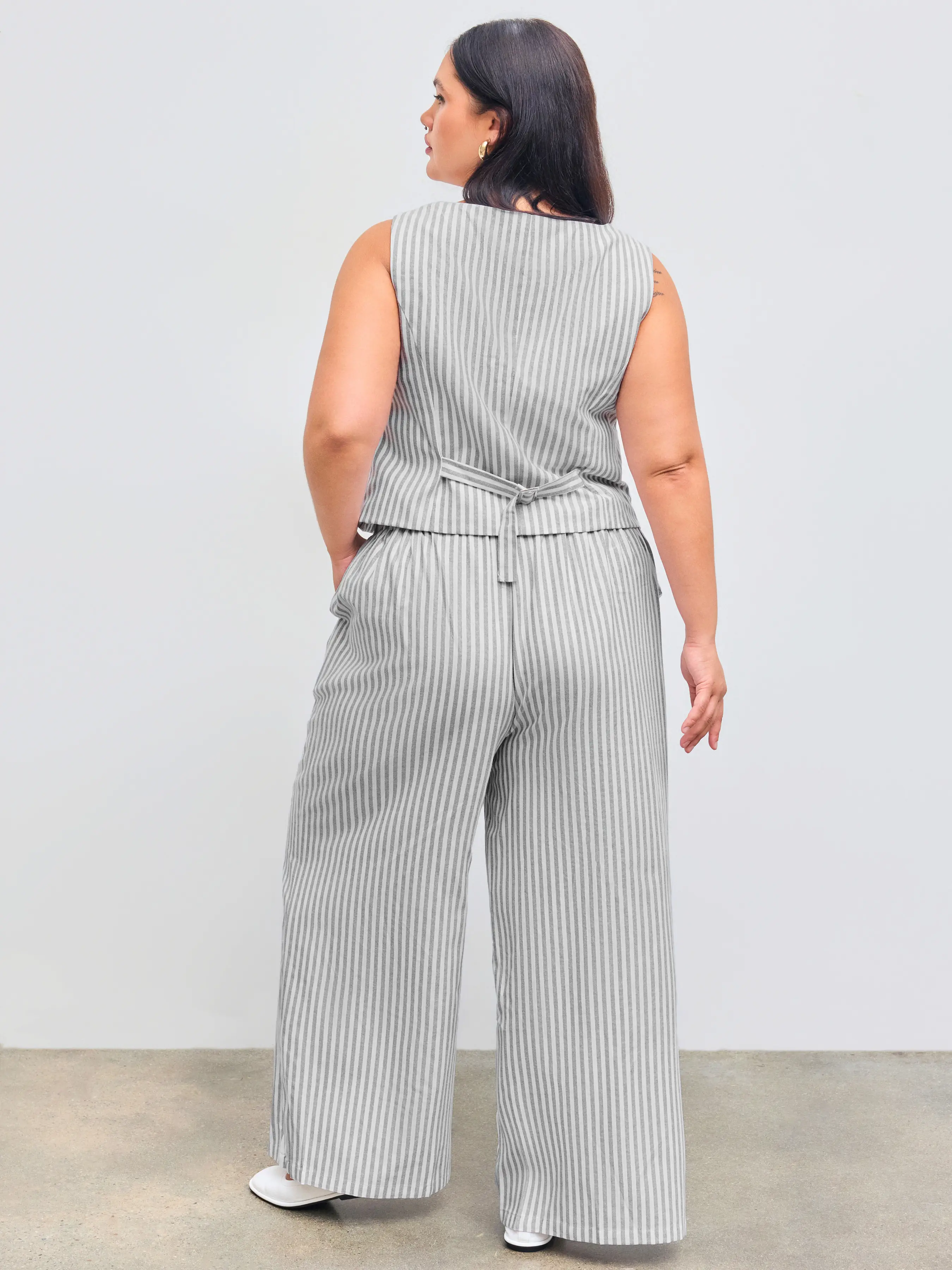 7309-cotton-blend-v-neck-striped-belted-vest-striped-pocket-straight-leg-trousers-curve-plus-1.webp