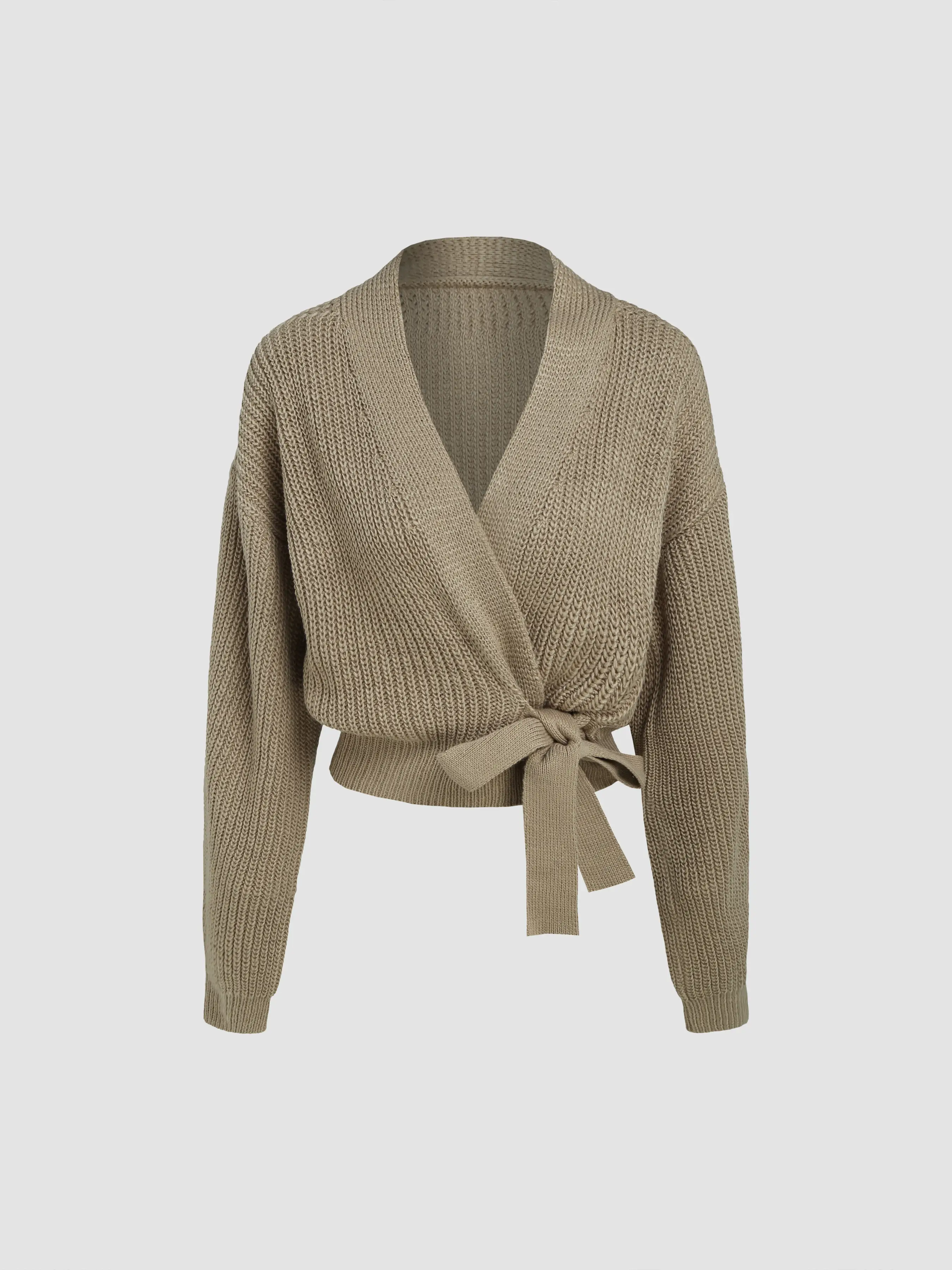 Cross Knotted Solid Cardigan