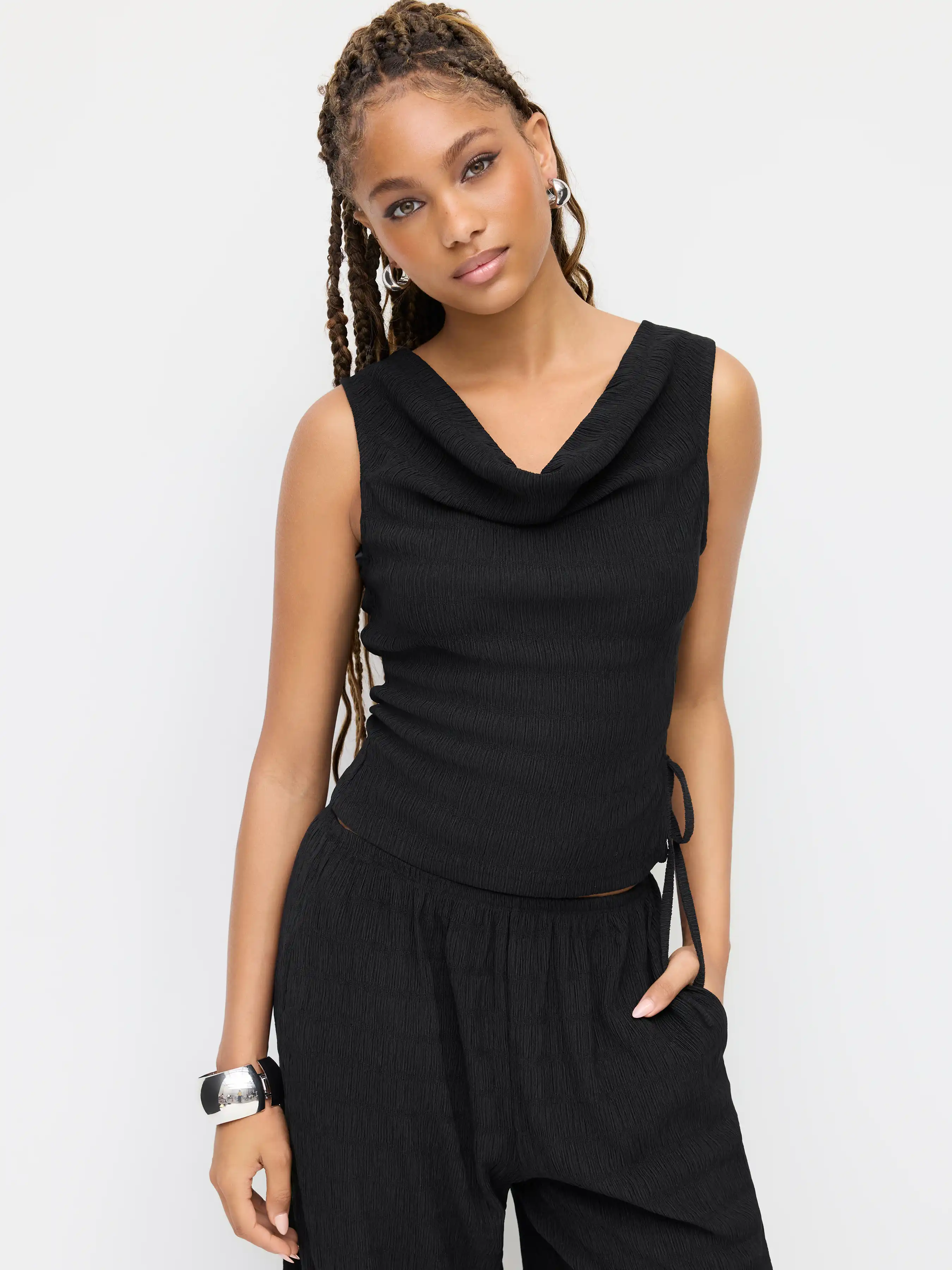 7941-texture-cowl-neck-ruched-knotted-top-mid-rise-wide-leg-trousers-set-1.webp