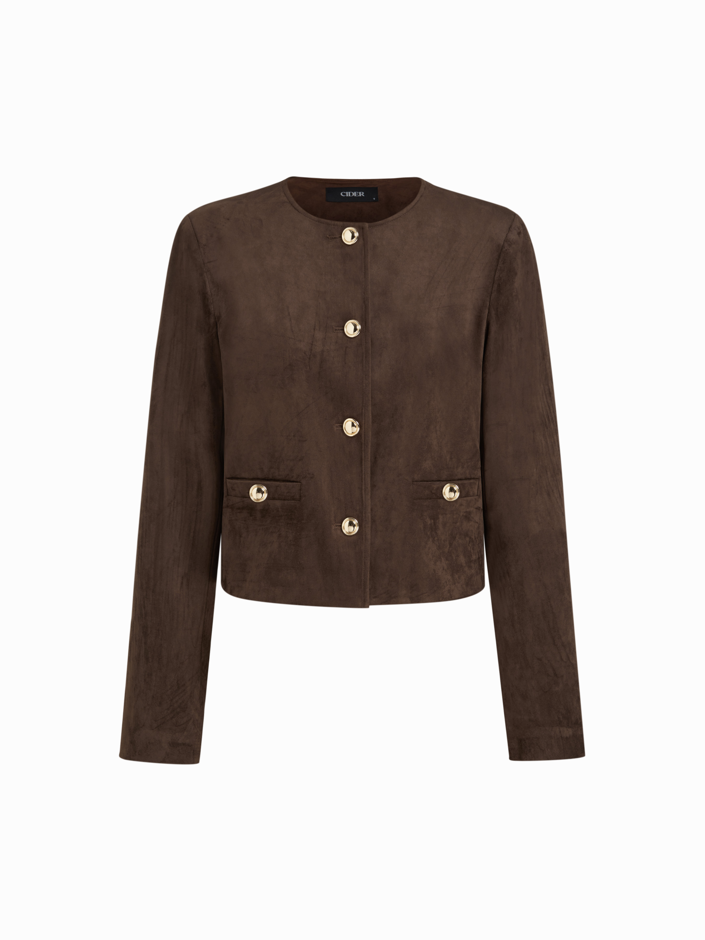 Suede Metal Button Oversized Jacket