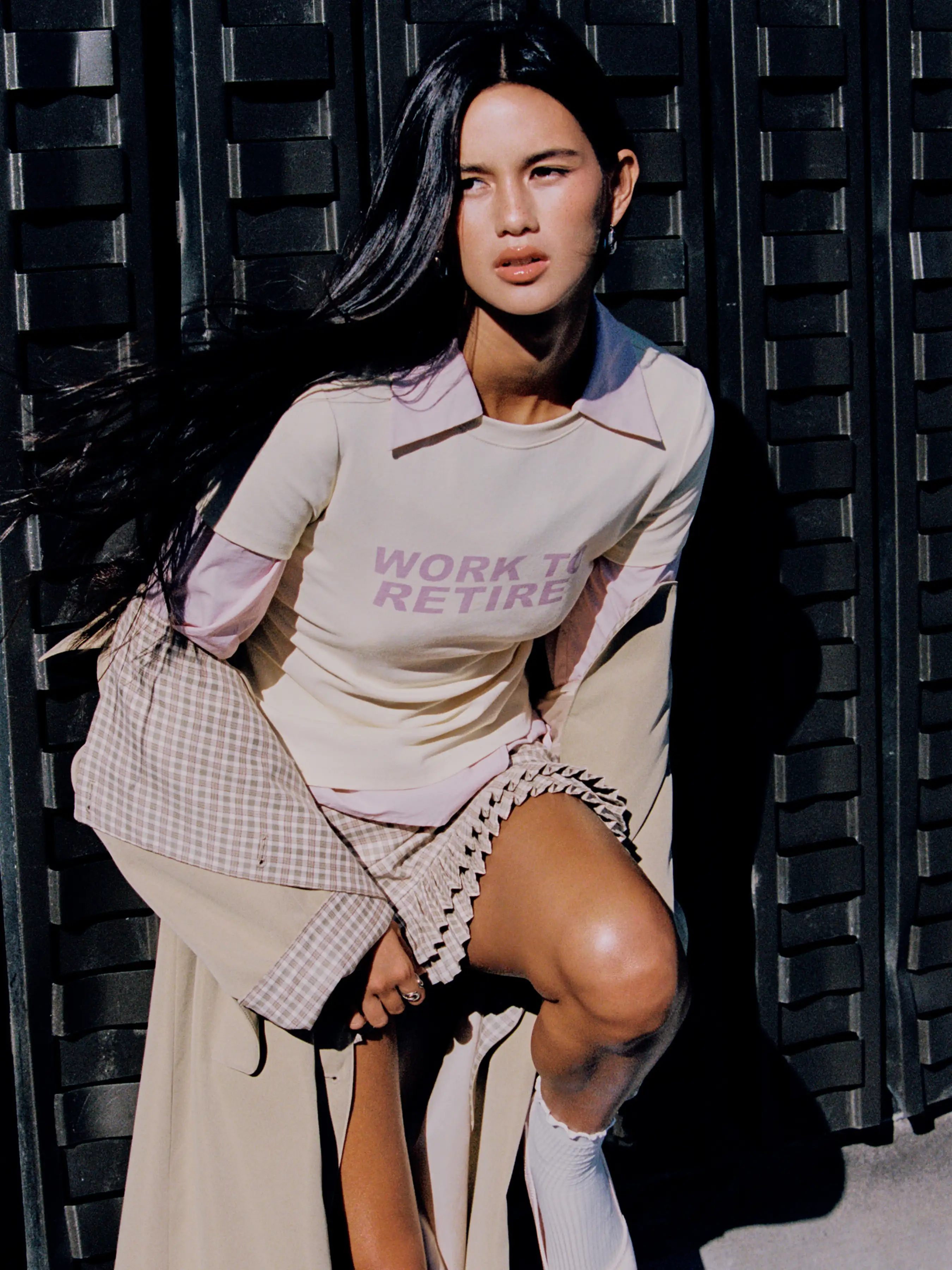 Plaid Low Rise Pleated Layered Mini Skirt With Belt