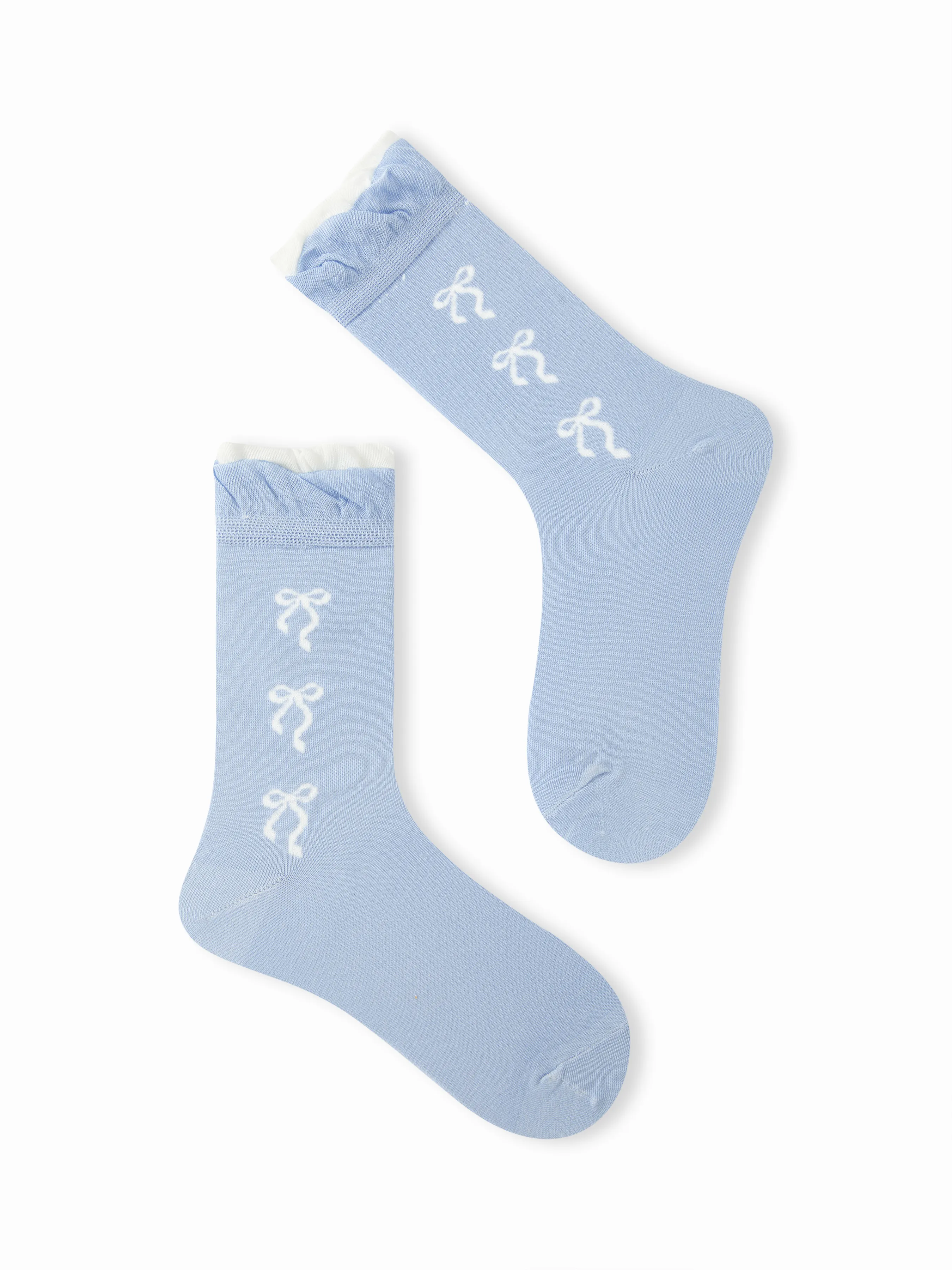 2 PAIRS BOWKNOT CREW SOCKS SET