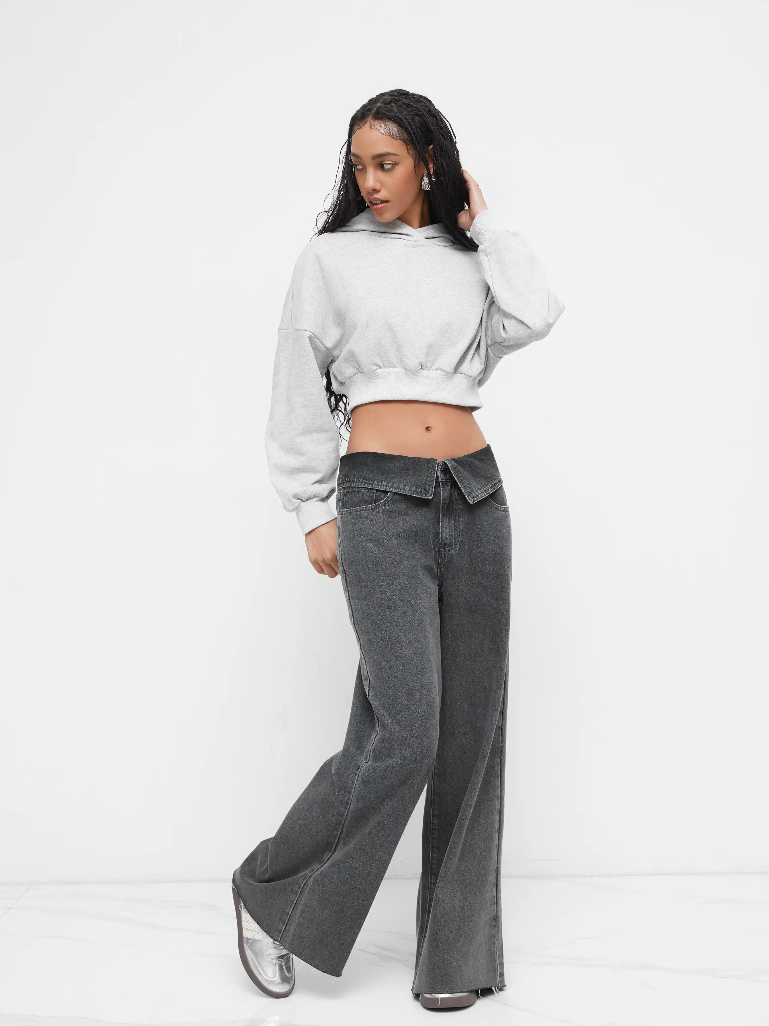 Cider Denim Low Rise Pocket Baggy Jeans