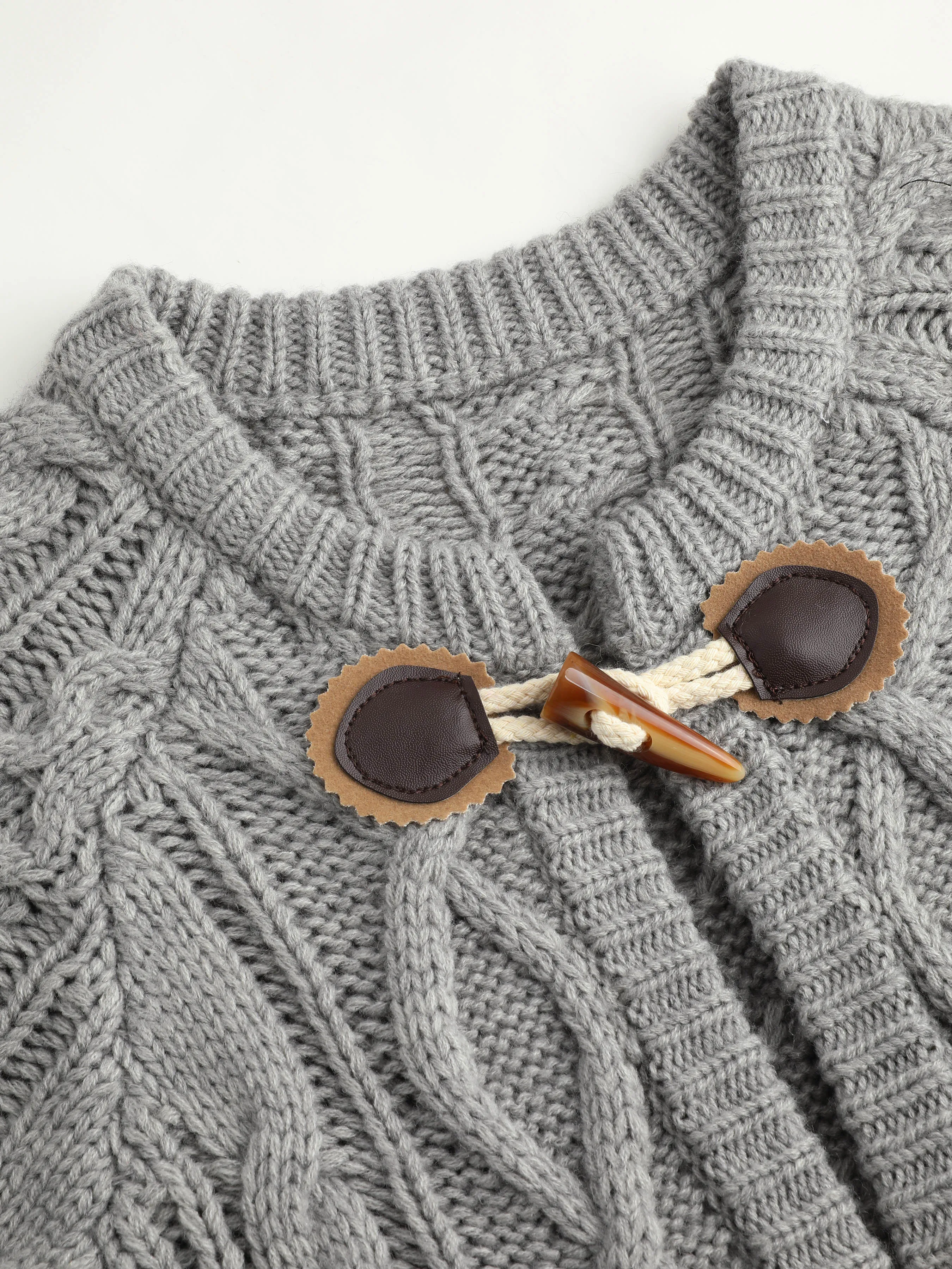 Cable Knit Wool-blend Duffle Cardigan