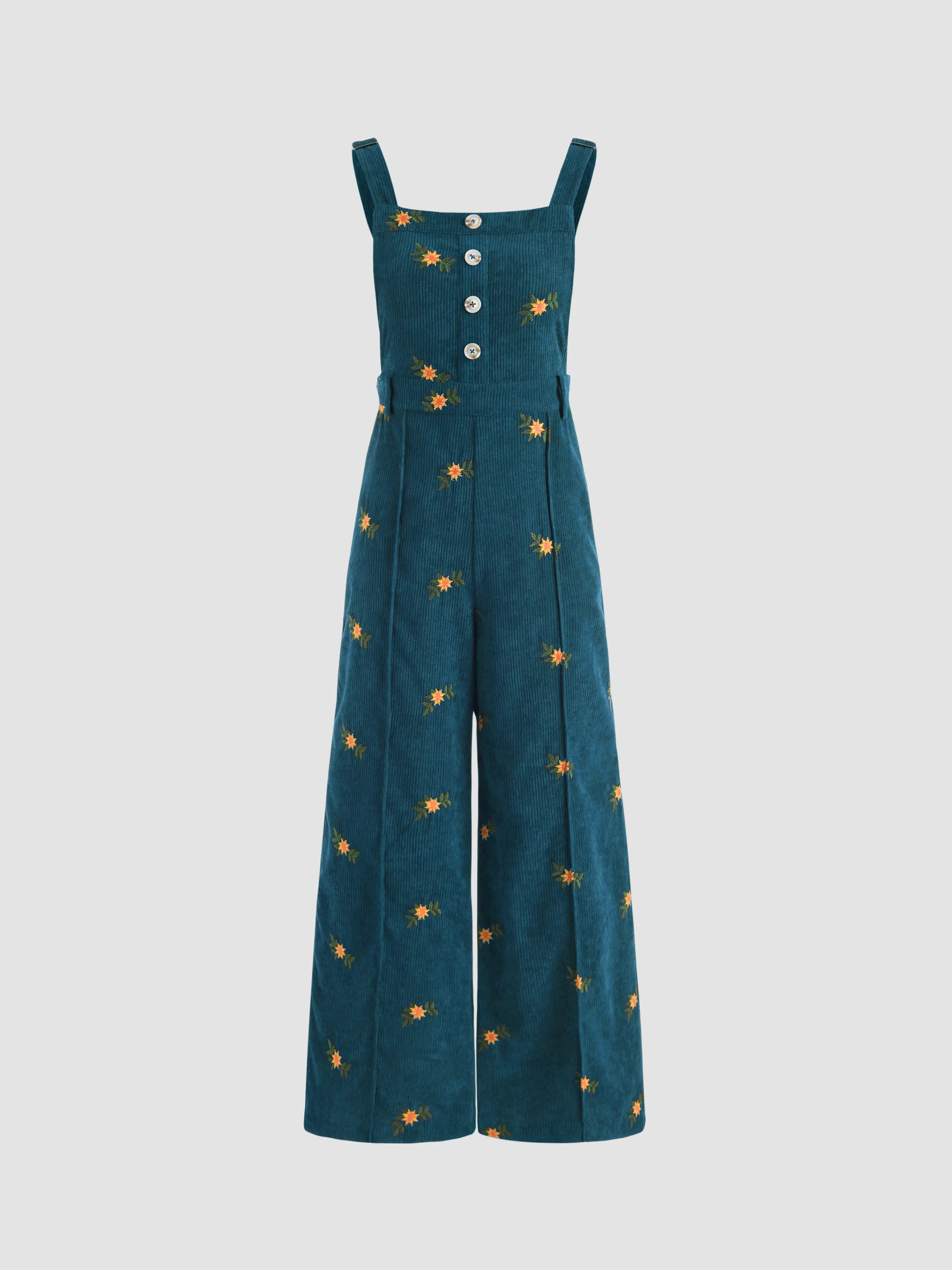 Ditsy Floral Corduroy Jumpsuit