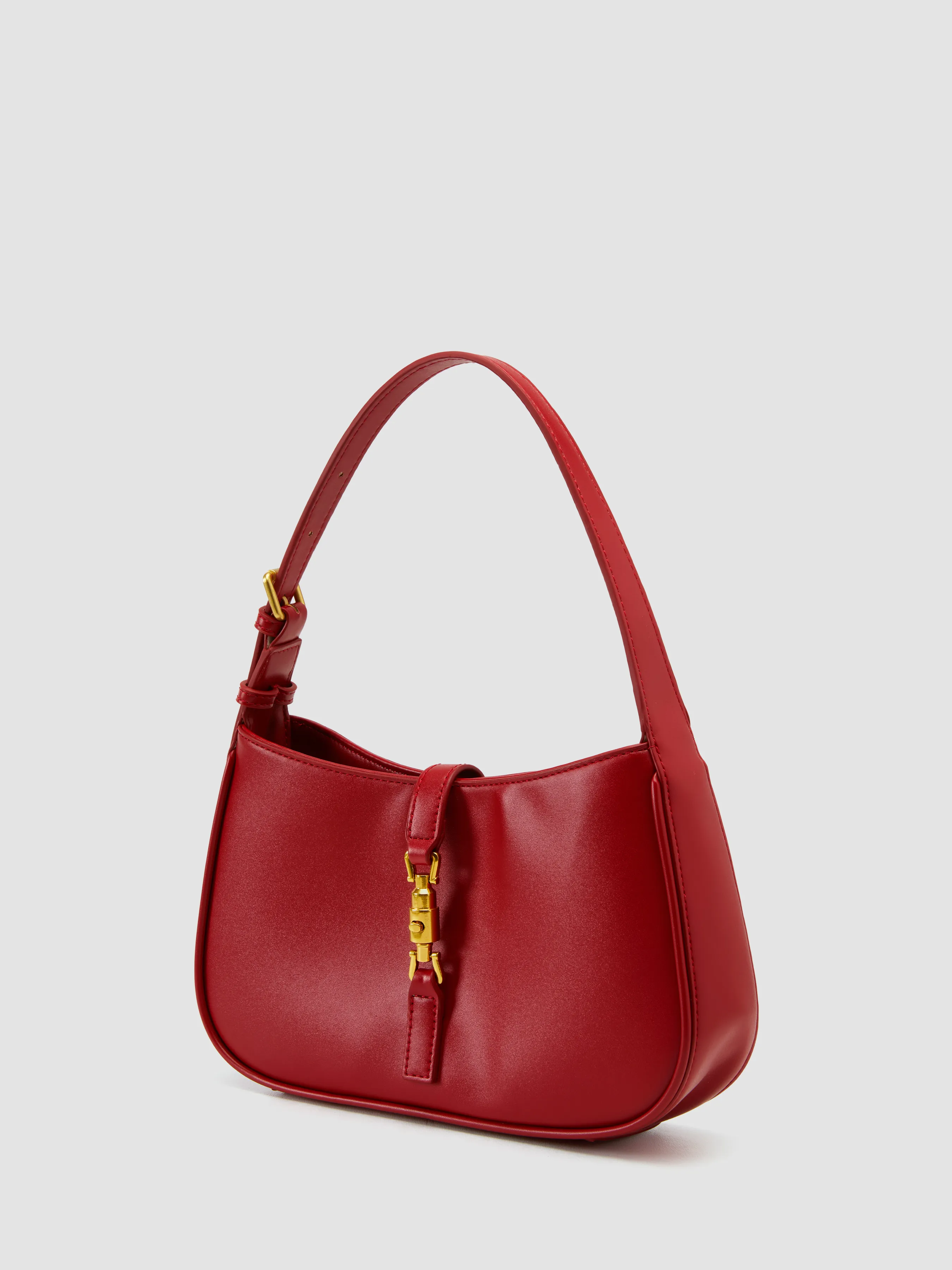 SMALL SOFT PUSH-LOCK DECOR SHOULDER BAG