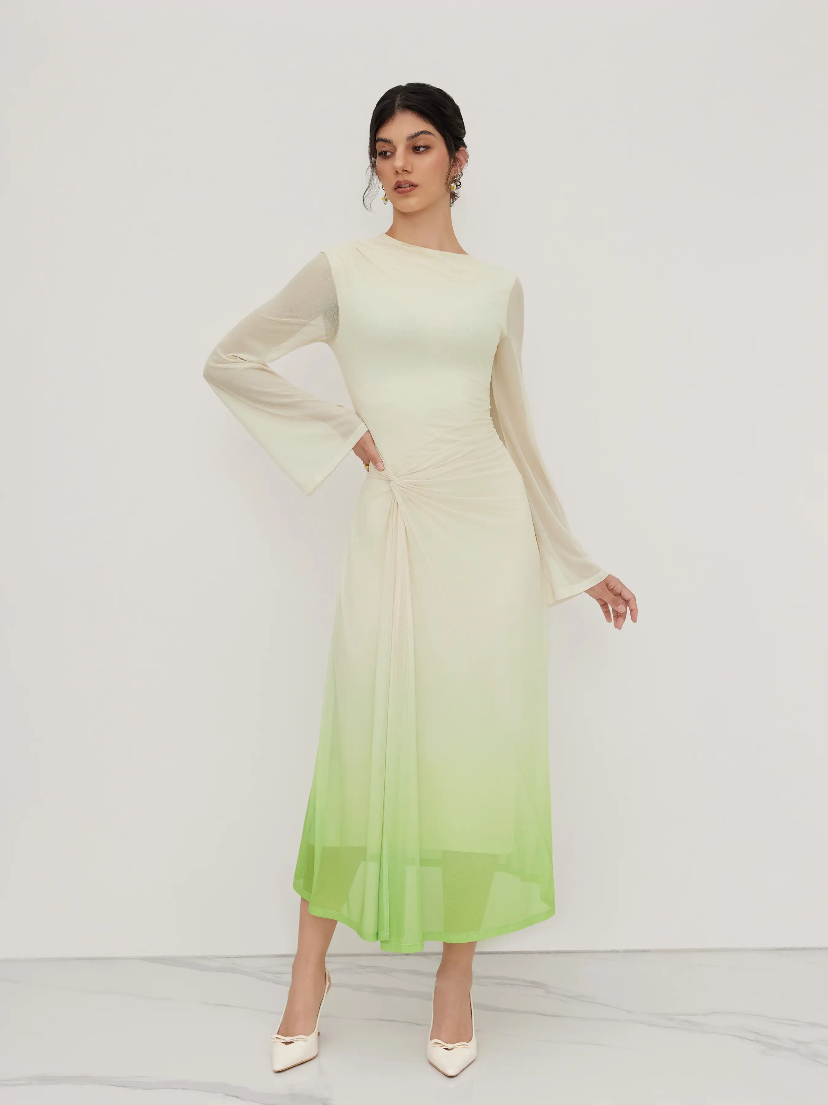 9527-mesh-asymmetrical-neck-gradient-twist-ruched-maxi-dress-1.webp