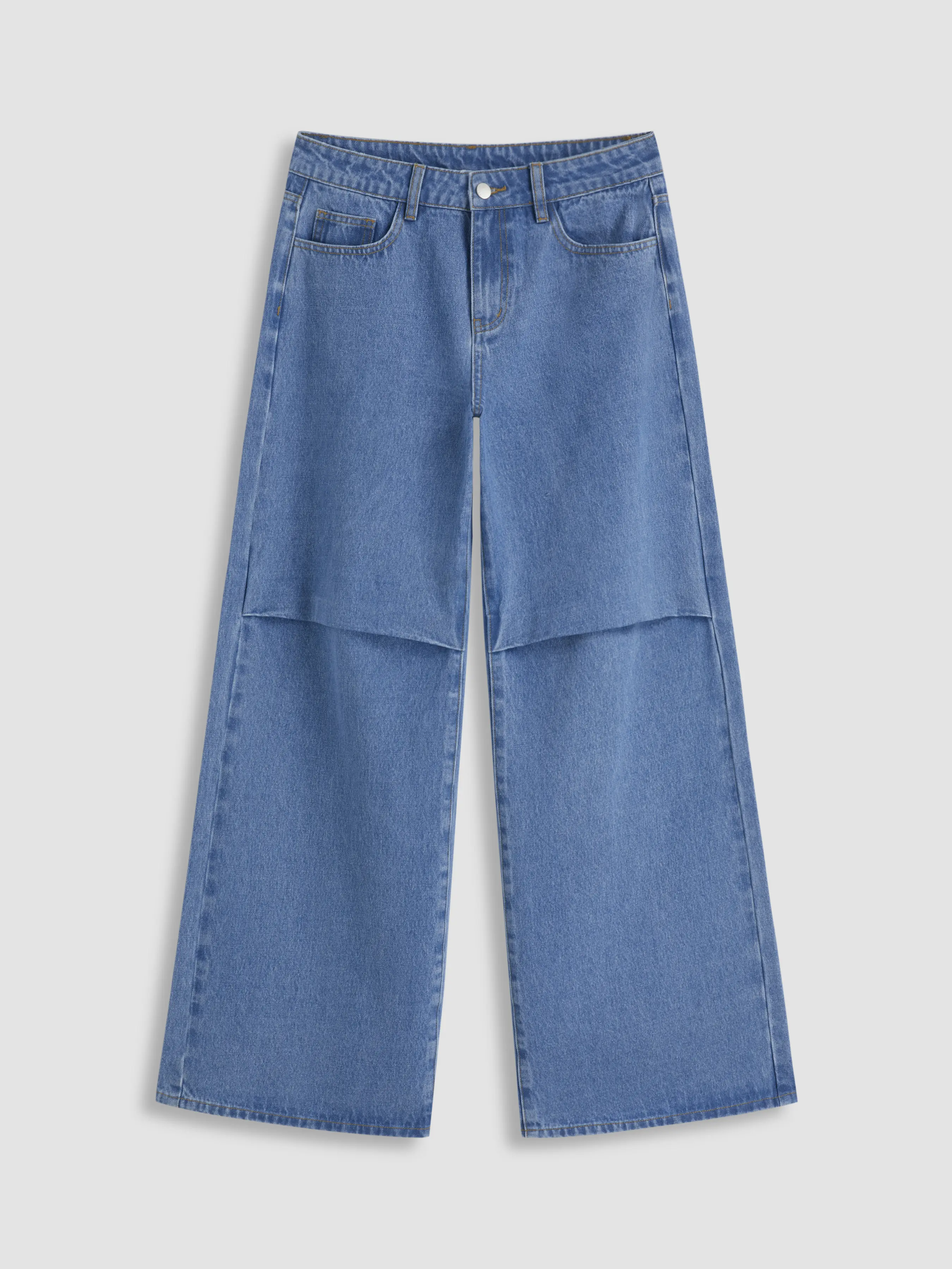 Cider Denim Low Rise Ruched Baggy Jeans